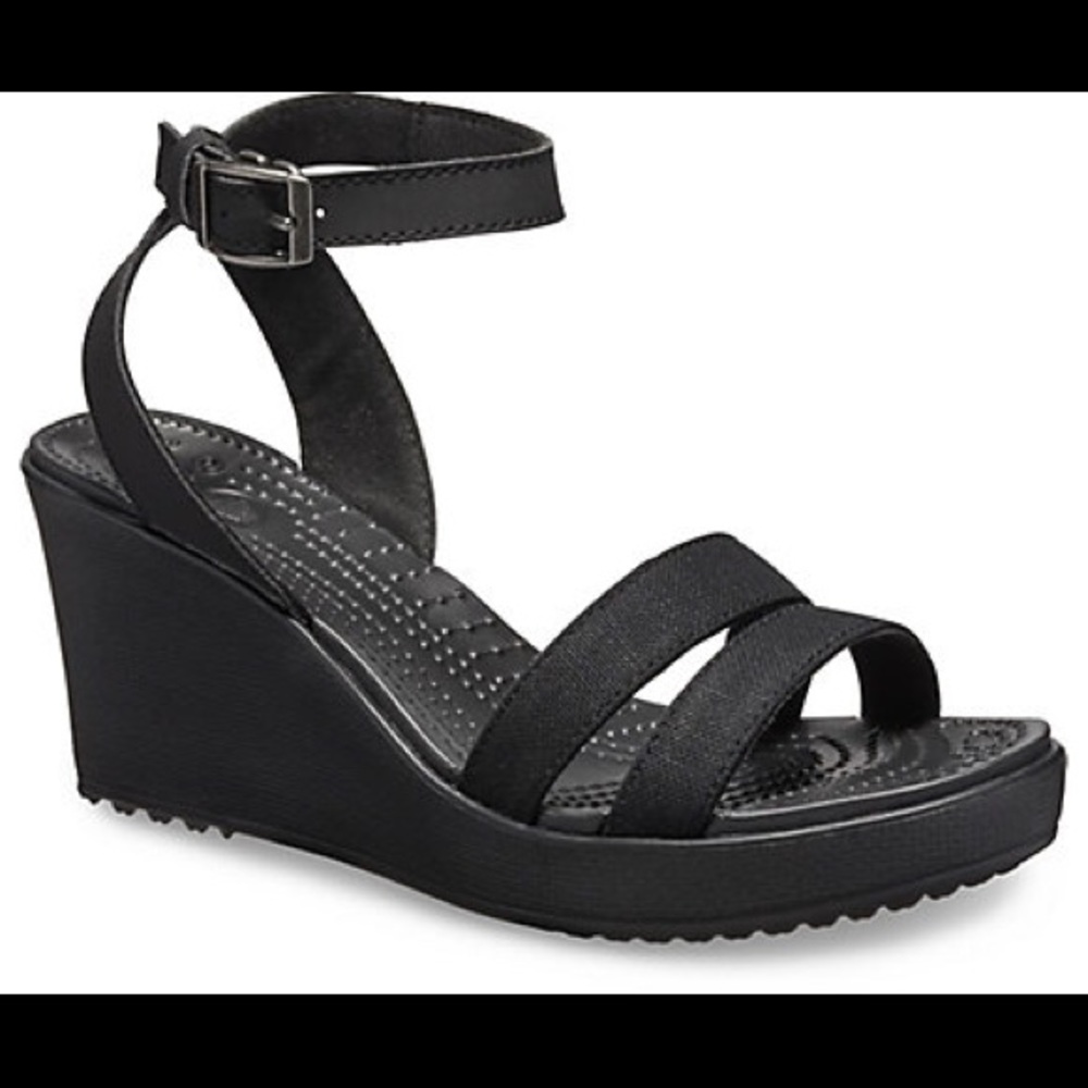 Crocs Black Wedge Sandle